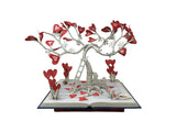 Love Tree Sculpture made from Book Pages / Handmade on Open Book (VH-LOVE-TREE)