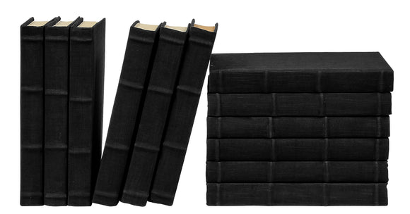 12 Vol. Full Linen Bound Decorative Books in Black (VH-FL-BLACK-12)
