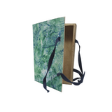 Hand Painted Marble Book Box in Emerald Green & Blue - Small (VH-MBSM-EMBLU)