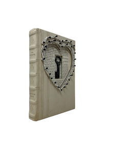 Love is the Key Cut-Out Book Sculpture / Handmade (VH-KEY)