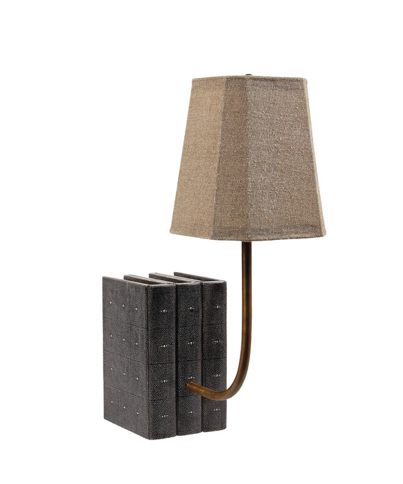 Decorative Book Lamp in Charcoal Shagreen (VH-LAMP-CHAR-SHAG)