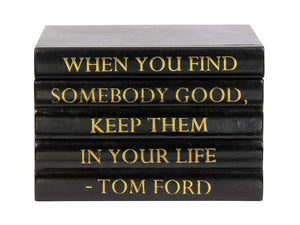 Black Leather Bound Box with "When You Find Somebody..." Tom Ford Quote (VH-BOX-BLK-FORD)