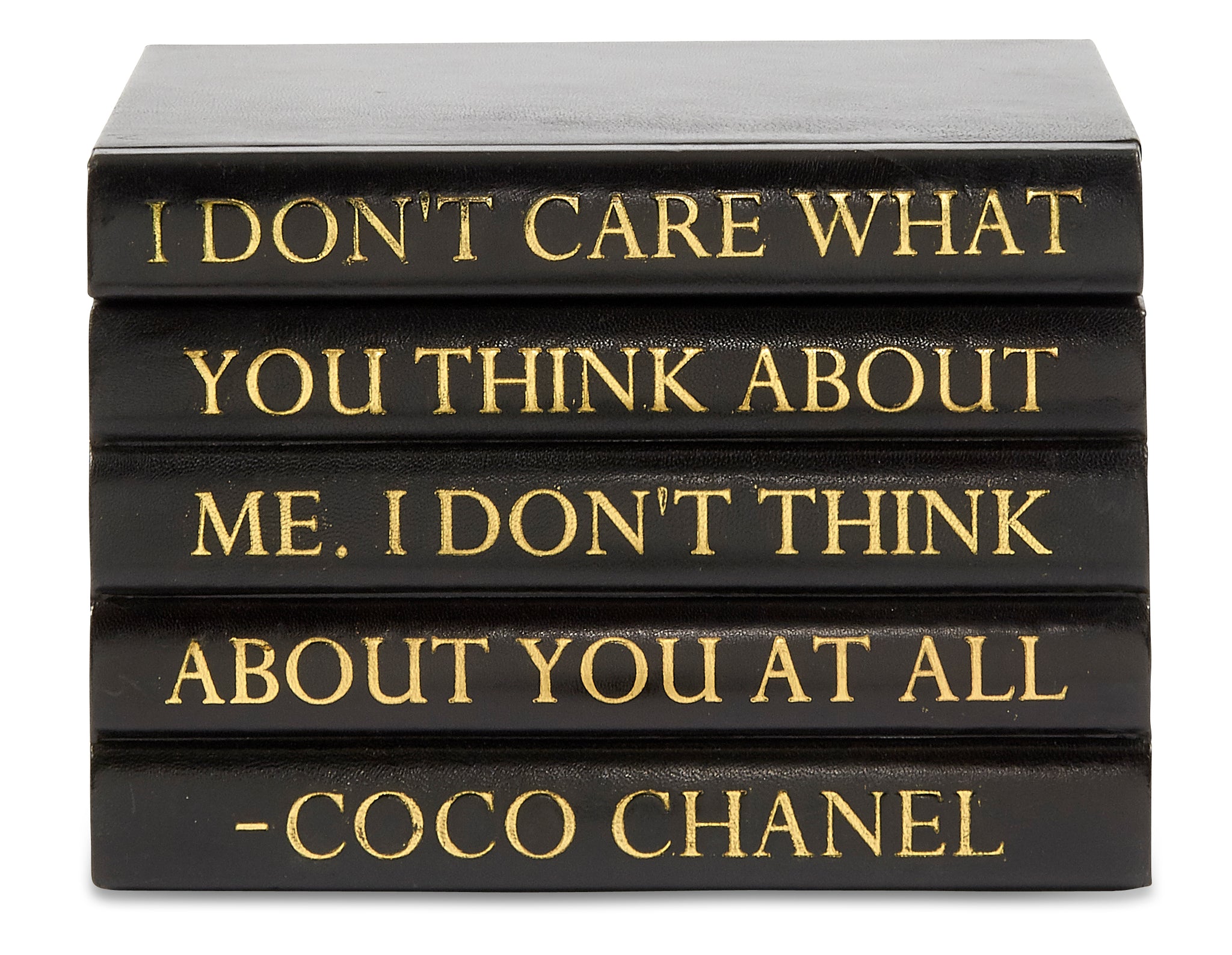 White Leather Bound Box with A Girl Should Be Coco Chanel Quote ( – Vellum  Home