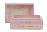Pink Leather Box with "I Believe in Pink" Audrey Hepburn Quote (VH-BOX-PINK-AUDREY)