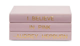 Pink Leather Box with "I Believe in Pink" Audrey Hepburn Quote (VH-BOX-PINK-AUDREY)