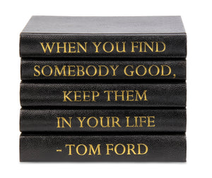 Black Shagreen Box with "When You Find Somebody..." Tom Ford Quote (VH-BOX-SHAG-FORD)