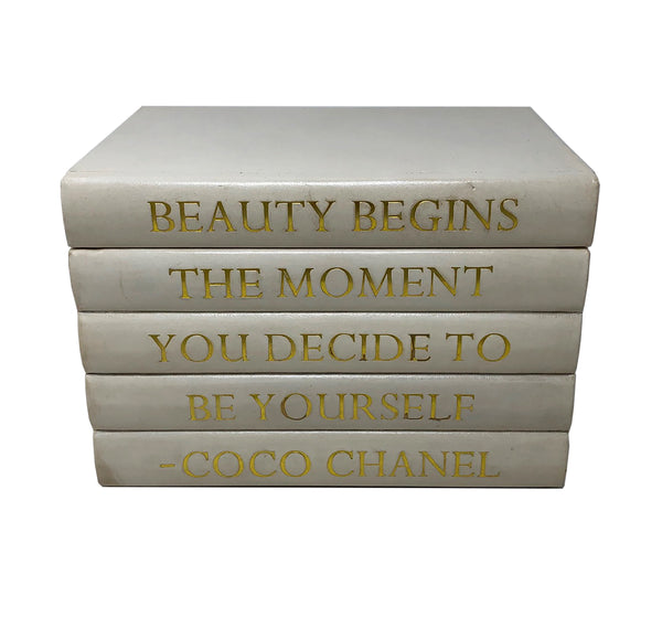 White Leather Bound Box with The Best Things in Life Coco Chanel –  Vellum Home