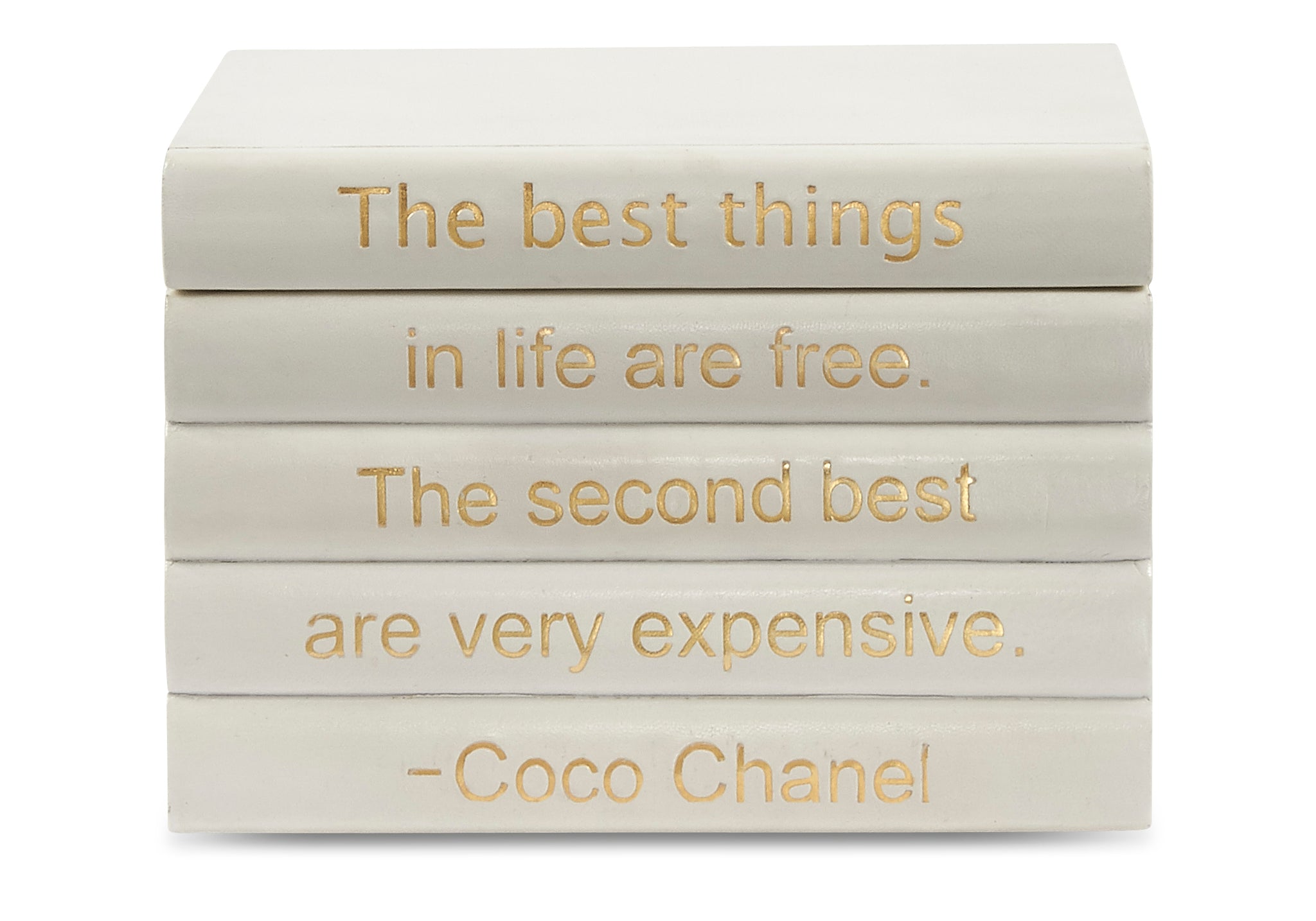 White Leather Bound Box with The Best Things in Life Coco