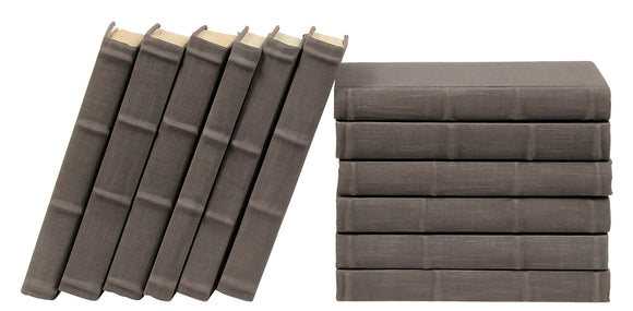 12 Vol. Full Linen Bound Decorative Books in Charcoal Gray (VH-FL-CHARGRAY-12)