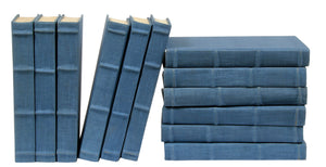 12 Vol. Full Linen Bound Decorative Books in Light Blue (VH-FL-LTBLUE-12)