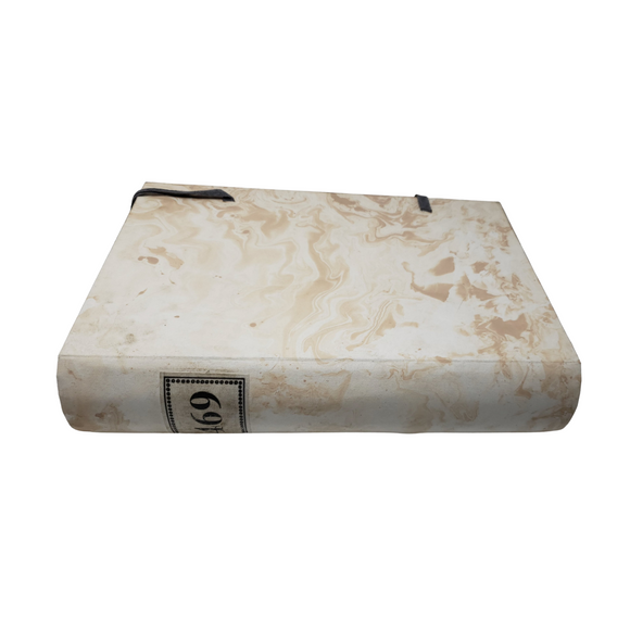 Hand Painted Marble Book Box in Ground Pink - Large (VH-MBLG-GPINK)
