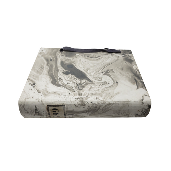 Hand Painted Marble Book Box in Gray - Medium (VH-MBMD-GRAY)
