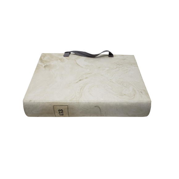 Hand Painted Marble Book Box in Cream - Small (VH-MBSM-CR)