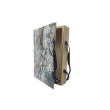 Hand Painted Marble Book Box in Tiffany Blue & Gray - Small (VH-MBSM-TIFFGRAY)