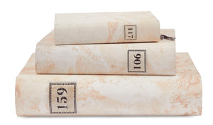 3 Piece Set of Hand Painted Marble Book Boxes in Ground Pink (VH-MBSET-GPINK-03)