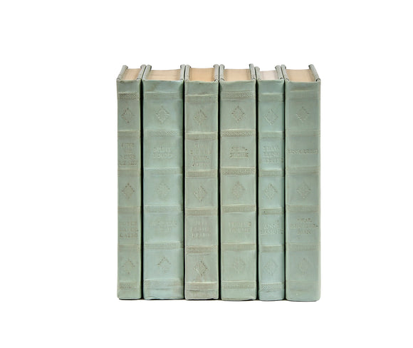 6 Vol. Mint Green Leather Bound Decorative Books (VH-MG-06)