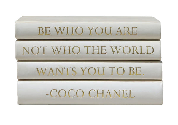 White Leather Bound Box with The Best Things in Life Coco Chanel –  Vellum Home