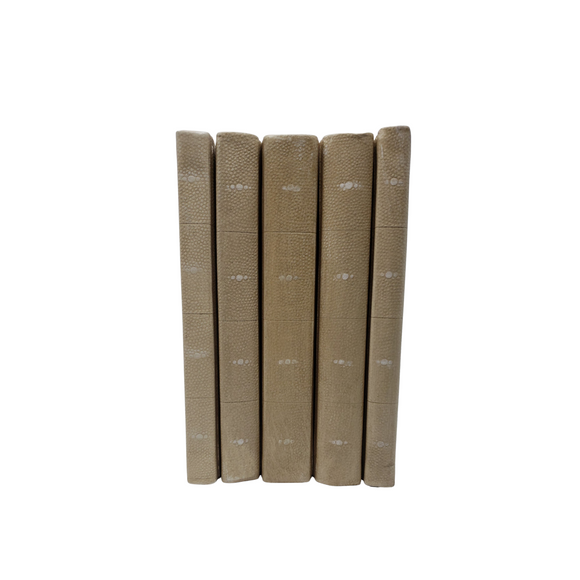 Tan Shagreen Bound Decorative Books - Sold by the book (VH-TANSHAG)